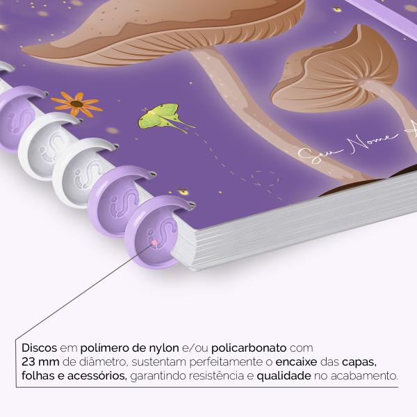 Iscool Disc Flex Personalizado Médio 17x23 cm 80 Folhas Bosque Mágico Lilás