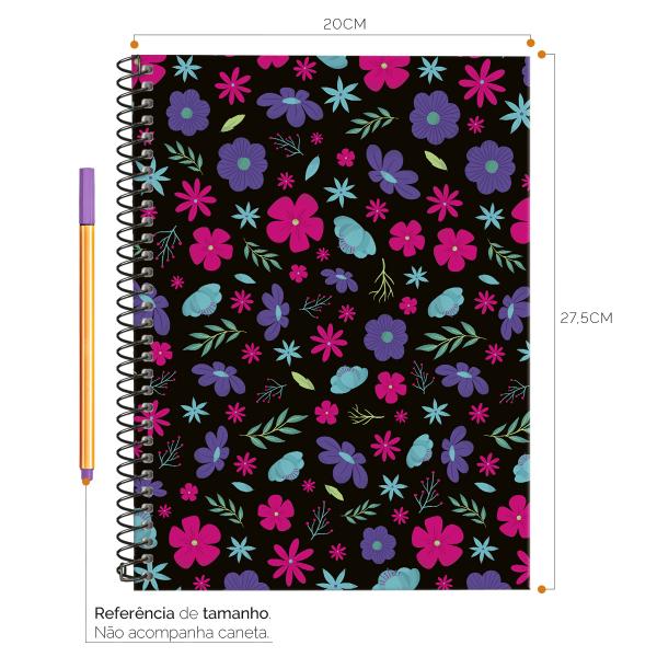 Caderno Universitário 1 Matéria Florescer Preto