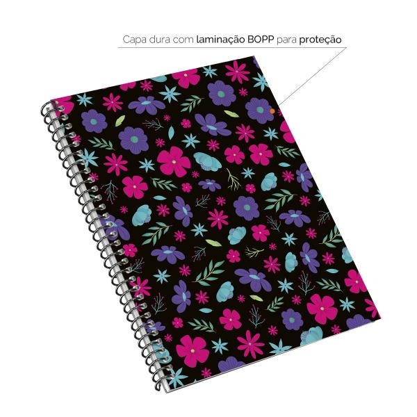 Caderno Universitário 1 Matéria Florescer Preto