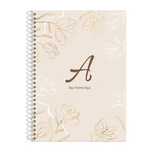 Caderno Colegial Personalizado 1 Matéria Sunny Flower Bege