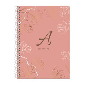 Caderno Colegial Personalizado 1 Matéria Sunny Flower Pêssego