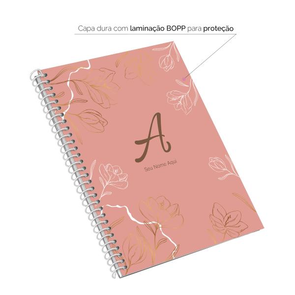 Caderno Colegial Personalizado 1 Matéria Sunny Flower Pêssego