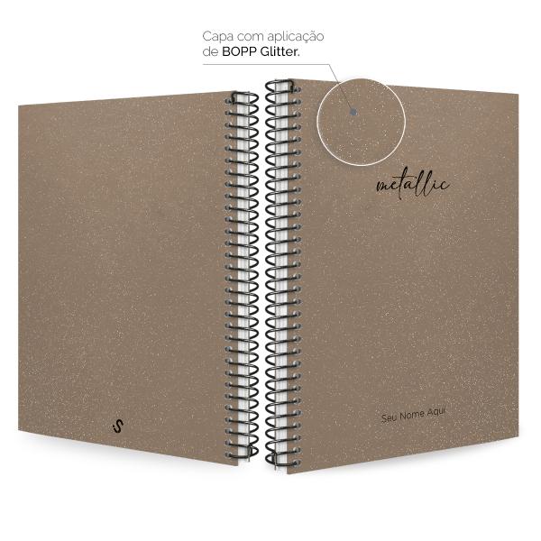 Caderno Colegial Personalizado 1 Matéria Solid Glitter Metallic Bronze