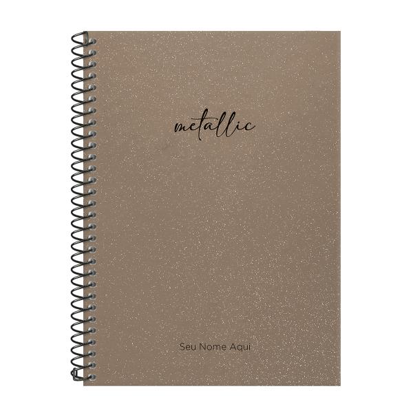 Caderno Colegial Personalizado 1 Matéria Solid Glitter Metallic Bronze