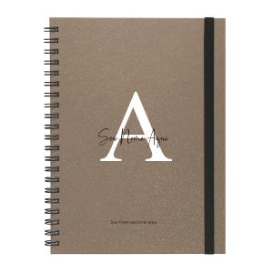 Caderno Universitário Plus Personalizado 1 Matéria Moderna Letra Glitter Metalizada Bronze