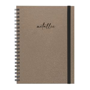 Caderno Universitário Plus 1 Matéria Solid Glitter Metallic Bronze