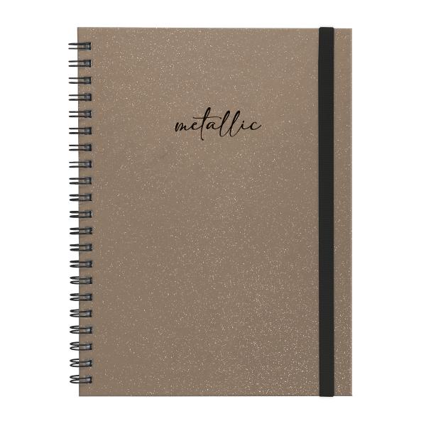 Caderno Universitário Plus 1 Matéria Solid Glitter Metallic Bronze
