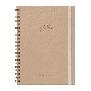 Caderno Universitário Plus Personalizado 1 Matéria Solid Glitter Colors Nude