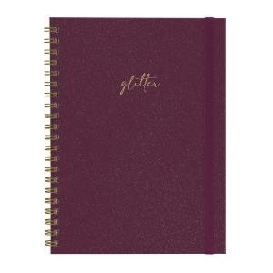 Caderno Universitário Plus 1 Matéria Solid Glitter Colors Marsala