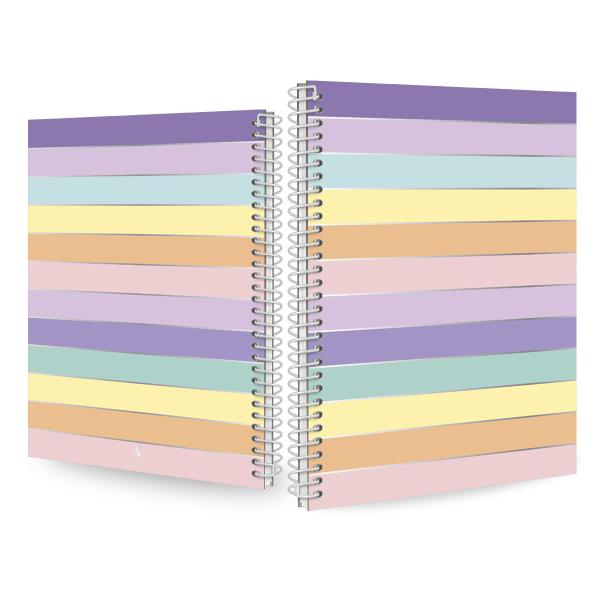 Caderno Universitário 1 Matéria Colors Sweet Listras Roxo E Lilás