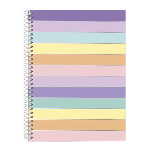 Caderno Universitário 1 Matéria Colors Sweet Listras Roxo E Lilás