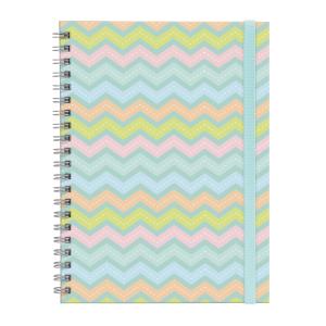 Caderno Universitário Plus 1 Matéria Colors Sweet Chevron Verde
