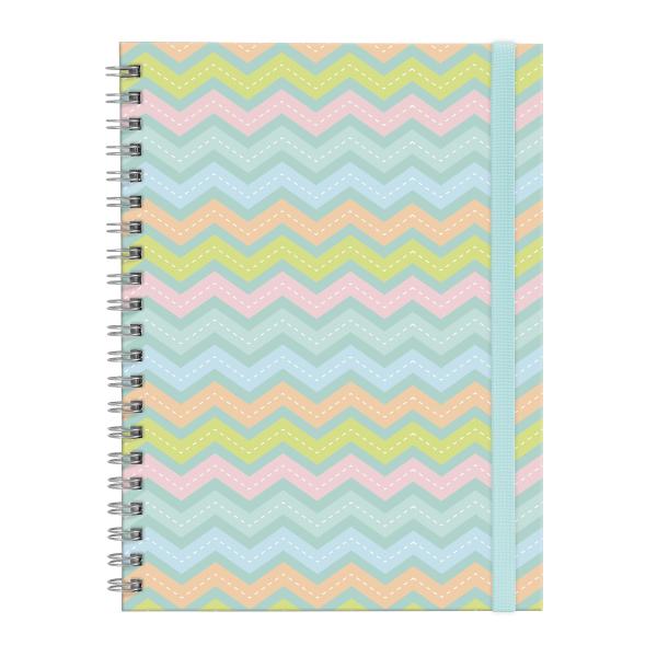 Caderno Universitário Plus 1 Matéria Colors Sweet Chevron Verde