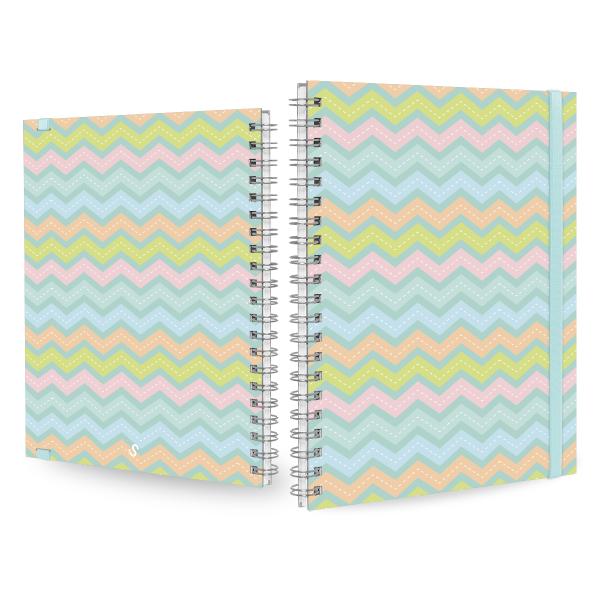 Caderno Universitário Plus 1 Matéria Colors Sweet Chevron Verde