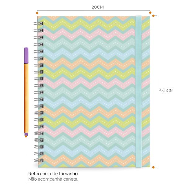 Caderno Universitário Plus 1 Matéria Colors Sweet Chevron Verde