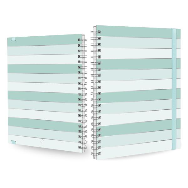 Caderno Universitário Plus 1 Matéria Colors Sweet Listras Verde