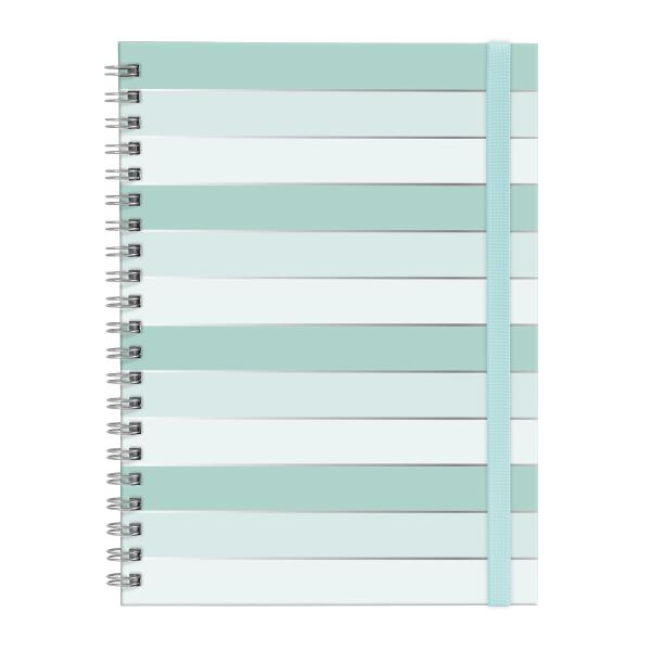 Caderno Universitário Plus 1 Matéria Colors Sweet Listras Verde