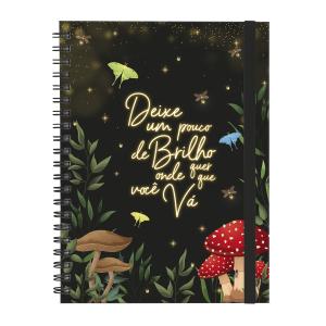Caderno Universitário Plus 1 Matéria Bosque Mágico Preto