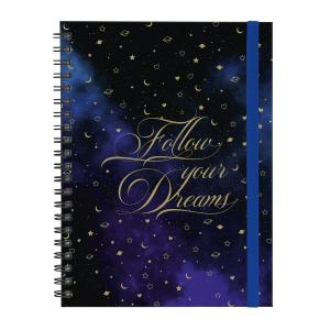 Caderno Universitário Plus 1 Matéria Cosmos Follow Your Dreams Azul