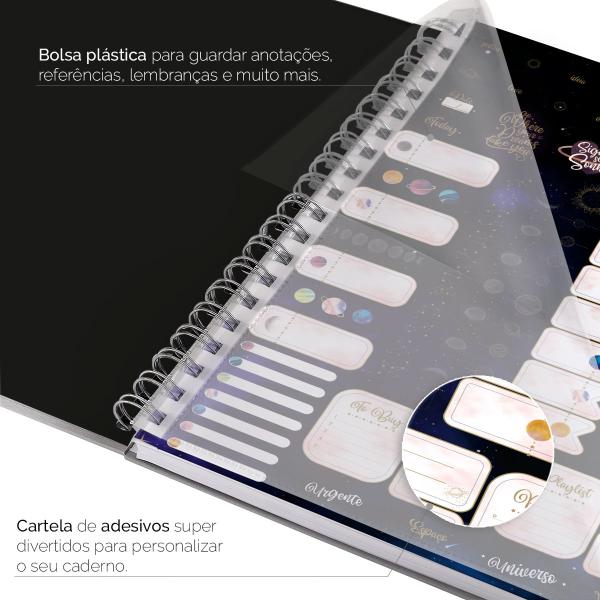 Caderno Universitário Plus 1 Matéria Cosmos Follow Your Dreams Azul