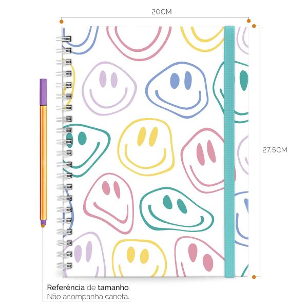 Caderno Universitário Plus 1 Matéria Retrô Happiness