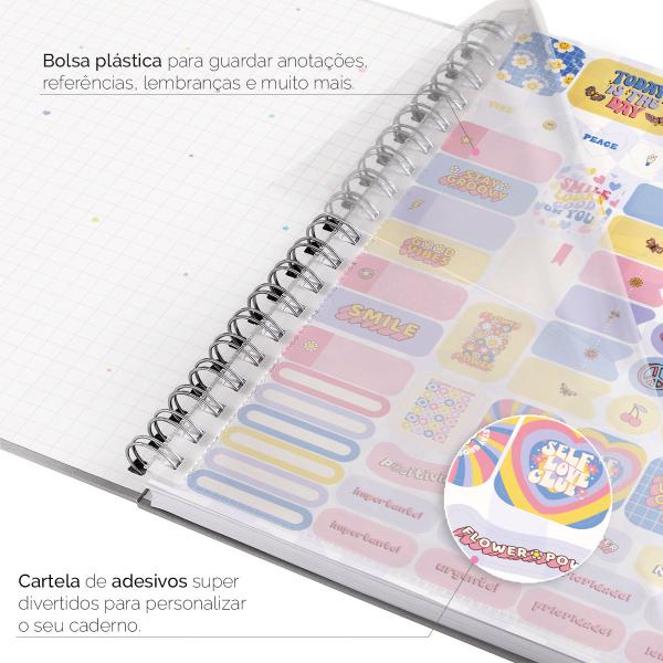 Caderno Universitário Plus 10 Matérias Retrô Happiness