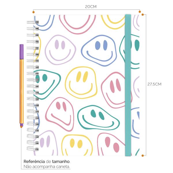 Caderno Universitário Plus 10 Matérias Retrô Happiness