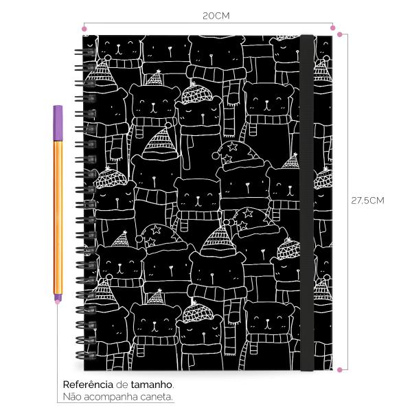 Caderno Universitário Plus 1 Matéria Little Bear Preto