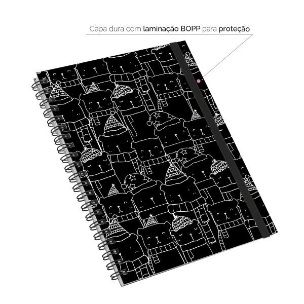 Caderno Universitário Plus 1 Matéria Little Bear Preto