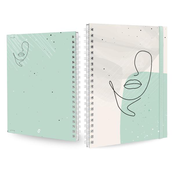 Caderno Universitário Plus 1 Matéria Face Linear Verde