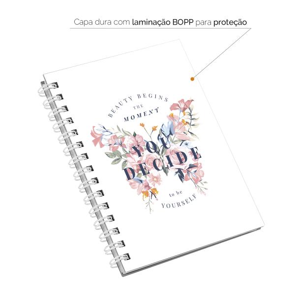 Caderno Butterfly Branco Rosa 14x20 100Fls