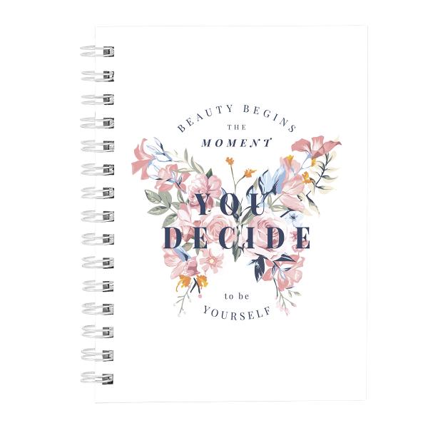 Caderno Butterfly Branco Rosa 14x20 100Fls