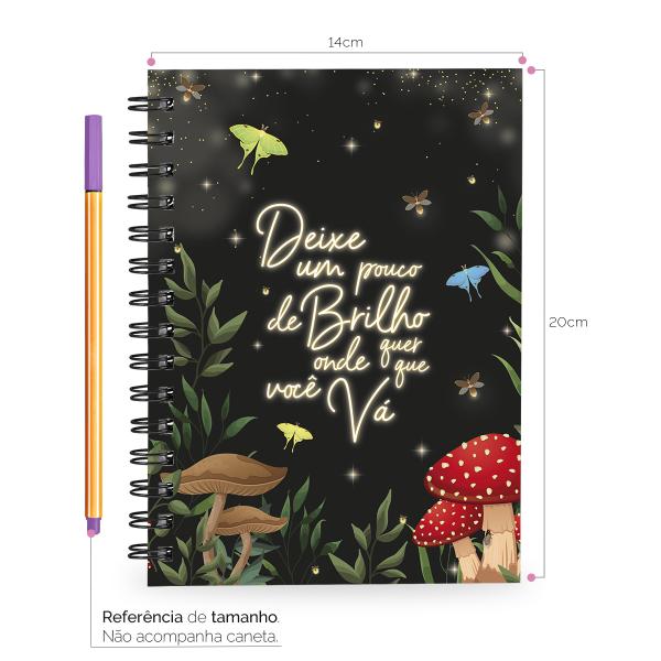 Caderno Bosque Mágico Preto 14x20 100 Fls