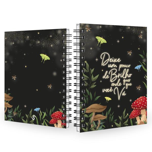 Caderno Bosque Mágico Preto 14x20 100 Fls