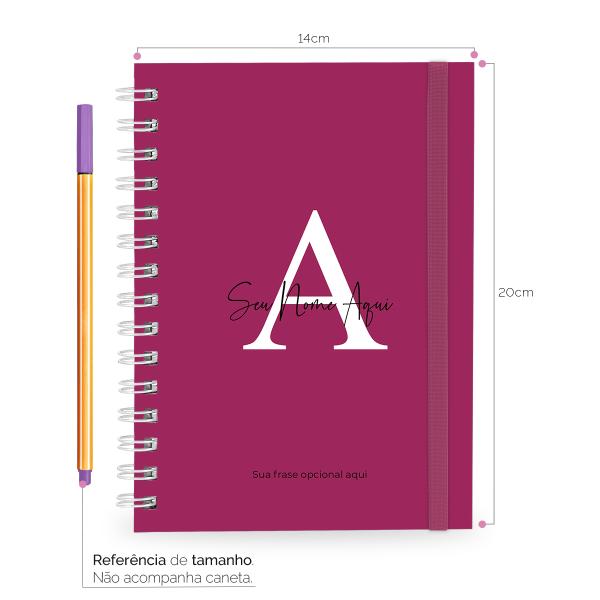 Caderno Plus Feminino Personalizado Moderna Colors Pink 14x20