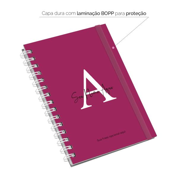 Caderno Plus Feminino Personalizado Moderna Colors Pink 14x20