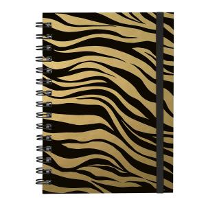 Caderno Plus Animal Print Zebra Dourada