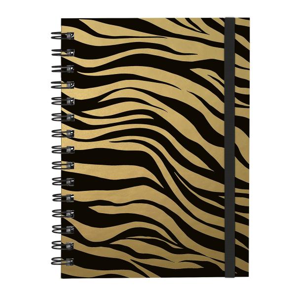 Caderno Plus Animal Print Zebra Dourada 14x20 100 Fls