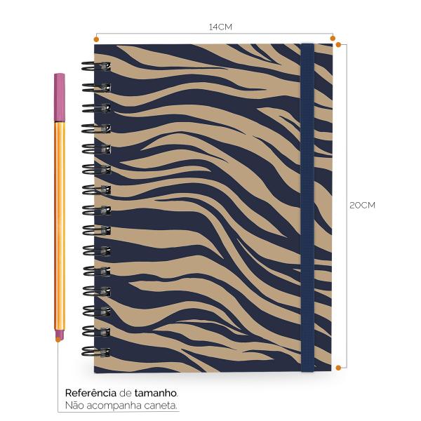 Caderno Plus Animal Print Zebra Nude 14x20 100 Fls