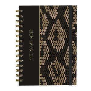 Caderno Personalizado Plus Animal Print Cobra Preto
