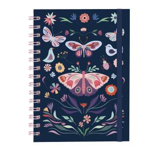 Caderno Plus Butterfly Marinho Rosa