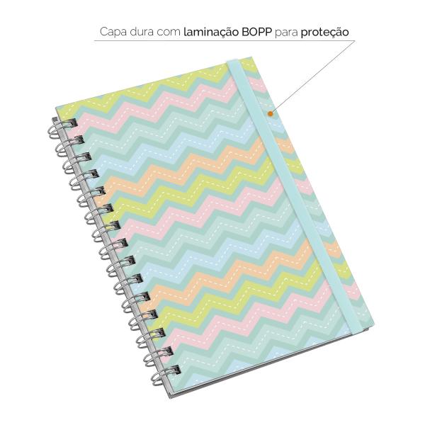 Caderno Feminino Plus Colors Sweet Chevron Verde 14x20