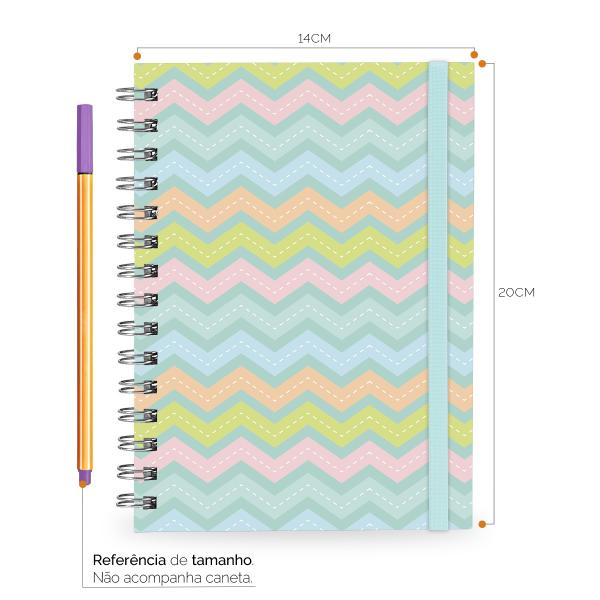 Caderno Feminino Plus Colors Sweet Chevron Verde 14x20
