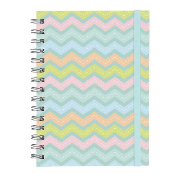 Caderno Feminino Plus Colors Sweet Chevron Verde 14x20