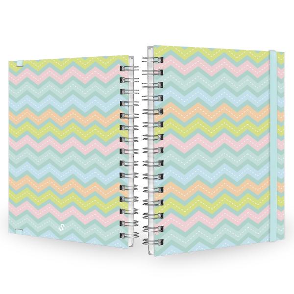 Caderno Feminino Plus Colors Sweet Chevron Verde 14x20
