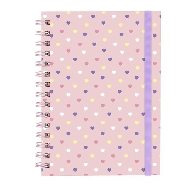 Caderno Feminino Plus Colors Sweet Corações Rosa 14x20