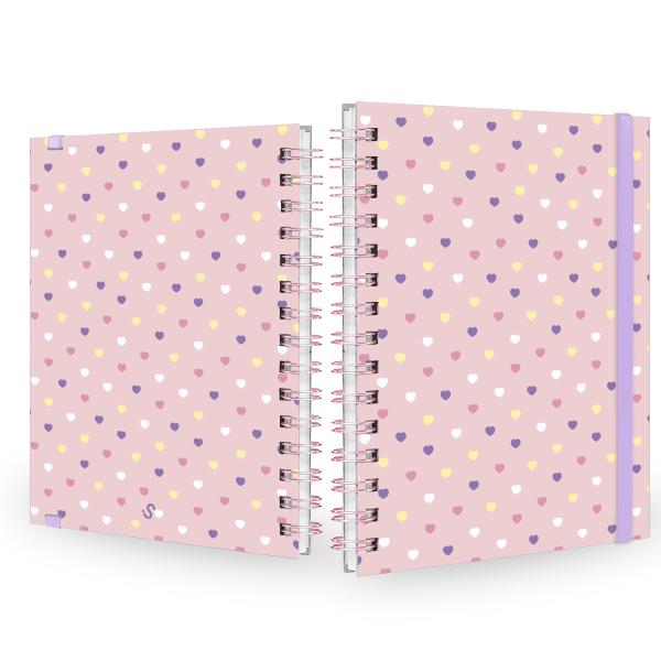 Caderno Feminino Plus Colors Sweet Corações Rosa 14x20