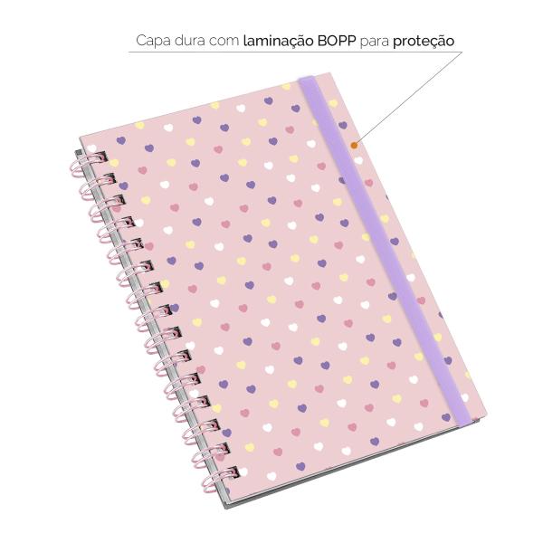 Caderno Feminino Plus Colors Sweet Corações Rosa 14x20