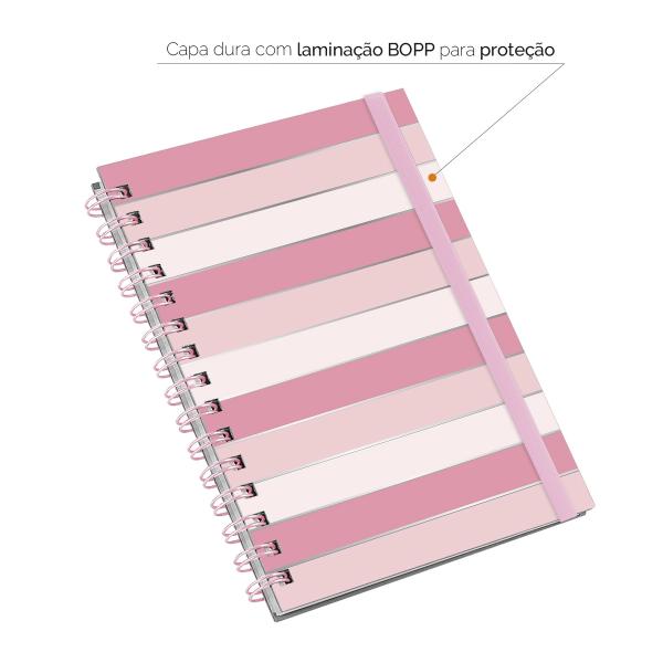 Caderno Feminino Plus Colors Sweet Listras Rosa 14x20