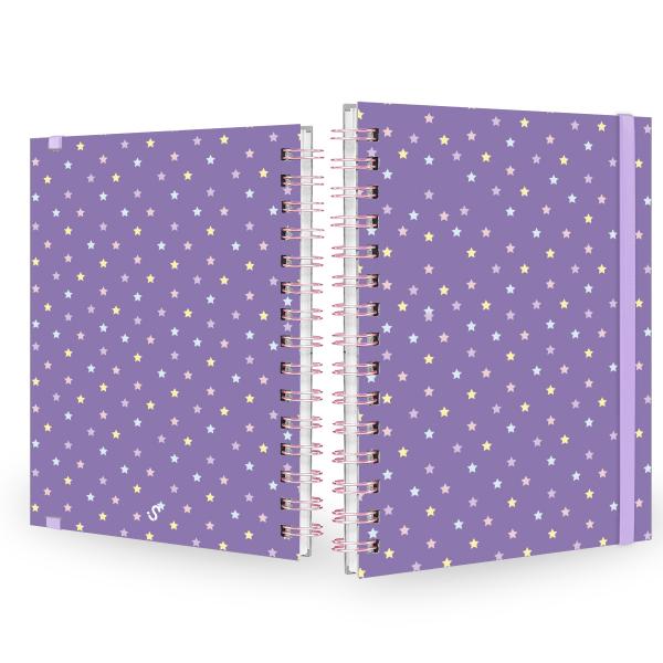 Caderno Feminino Plus Colors Sweet Estrelas Roxa 14x20